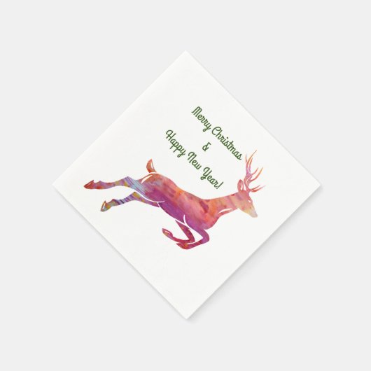 Roze rendier servet (Hoek)