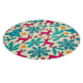 Roze Rendier Teal Boom Patroon Ontwerp Snijplank (Hoek)