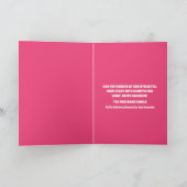 Roze rendier vrolijk kerstfeest Wenskaart Feestdagen Kaart (Binnen)