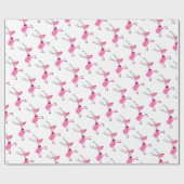 Roze rendierrestanten cadeaupapier (Vlak)