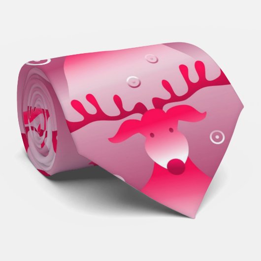 roze rendierstropdas stropdas (Opgerold)