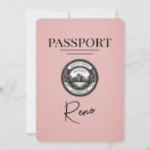 Roze Reno Paspoort bruiloft uitnodiging (Achterkant)