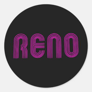 Roze Reno-teken Ronde Sticker