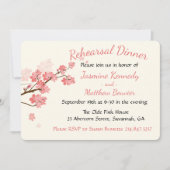 Roze repetitie Diner Kersenbloesems Bloem Kaart (Voorkant)