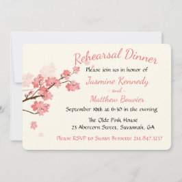 Roze repetitie Diner Kersenbloesems Bloem Kaart