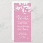  Roze repetitie Invitaties Kaart (Voorkant / Achterkant)