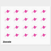 Roze reptiel ronde sticker (Vel)