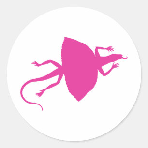 Roze reptiel ronde sticker