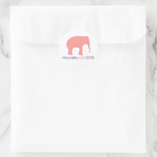Roze republikeinse olifantenSticker Ronde Sticker (Tas)