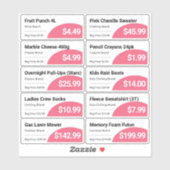 Roze Retail Kruidenier Product Prijs Labels (Vel)