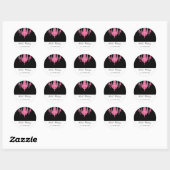 roze retouradres-label ronde sticker (Vel)