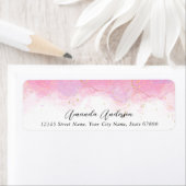 roze retouradresslabels etiket (Insitu)