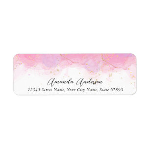 roze retouradresslabels etiket