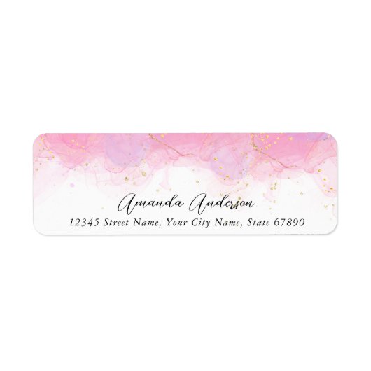 roze retouradresslabels etiket (Voorkant)