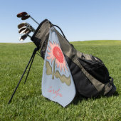  roze Retro 3D Zonnebloem Golfhanddoek (Groen)