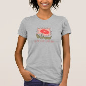  roze Retro 3D Zonnebloem T-shirt (Voorkant)