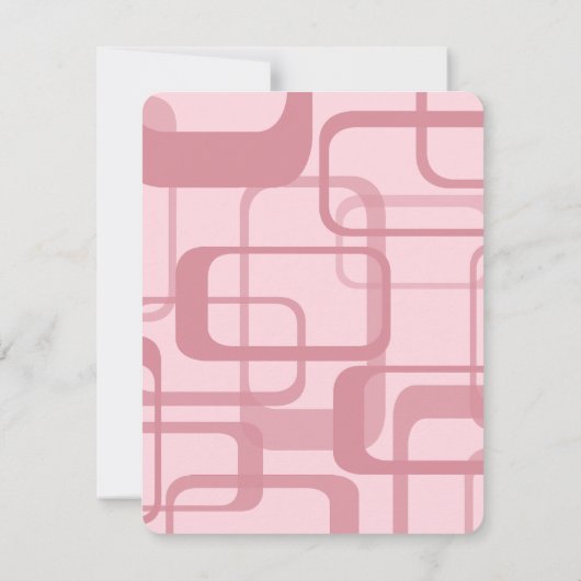 Roze Retro 60's 70's Abstracte Pattern Custom Name Notitiekaartje (Achterkant)