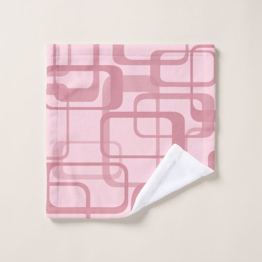 Roze Retro 60's Abstract patroon van 70's Bad Handdoek (Wasdoekje)