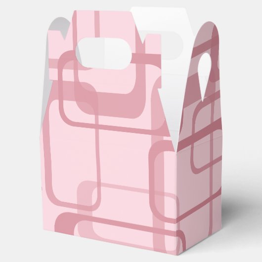 Roze Retro 60's Abstract patroon van 70's Bedankdoosjes (Geopend)