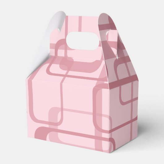 Roze Retro 60's Abstract patroon van 70's Bedankdoosjes (Voorkant Zijde)