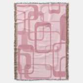 Roze Retro 60's Abstract patroon van 70's Deken (Voorkant Verticaal)
