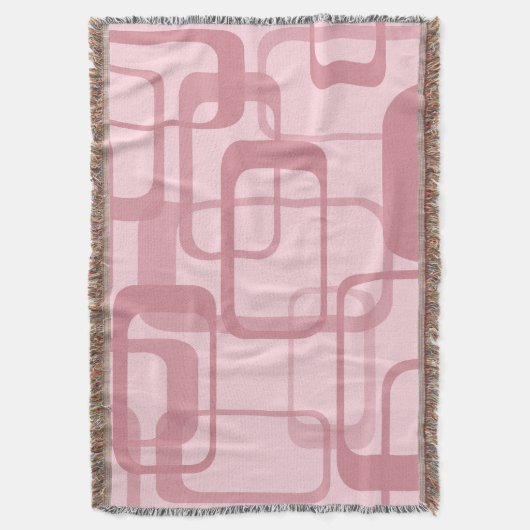 Roze Retro 60's Abstract patroon van 70's Deken (Voorkant Verticaal)