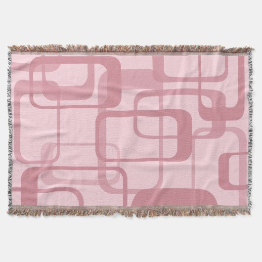 Roze Retro 60's Abstract patroon van 70's Deken (Voorkant)