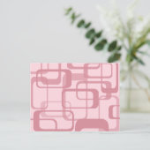 Roze Retro 60's Abstract patroon van 70's Feestdagenkaart (Staand voorkant)