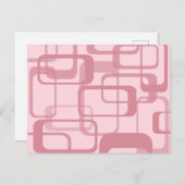 Roze Retro 60's Abstract patroon van 70's Feestdagenkaart (Voorkant / Achterkant)