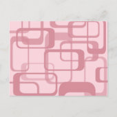 Roze Retro 60's Abstract patroon van 70's Feestdagenkaart (Voorkant)
