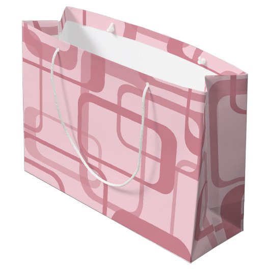 Roze Retro 60's Abstract patroon van 70's Groot Cadeauzakje (Achterkant Gekanteld)