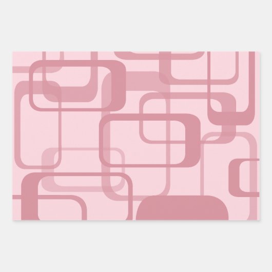 Roze Retro 60's Abstract patroon van 70's Inpakpapier Vel (Voorkant)