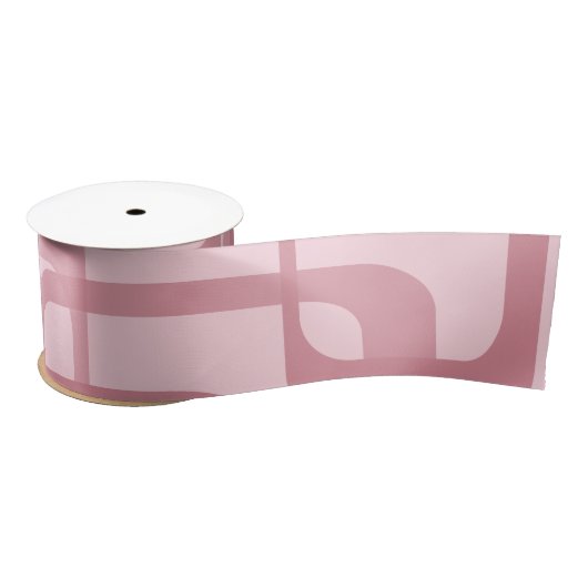Roze Retro 60's Abstract patroon van 70's Satijnen Lint (Spoel)