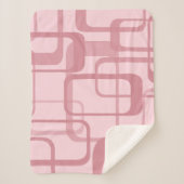 Roze Retro 60's Abstract patroon van 70's Sherpa Deken (Voorkant)
