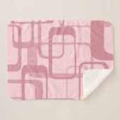 Roze Retro 60's Abstract patroon van 70's Sherpa Deken (Voorkant (horizontaal))