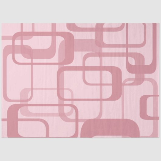 Roze Retro 60's Abstract patroon van 70's Tissuepapier (Voorkant)