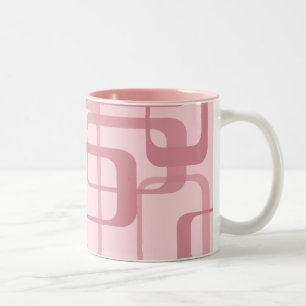 Roze Retro 60's Abstract patroon van 70's Tweekleurige Koffiemok