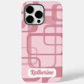 Roze Retro 60's Abstracte patroonnaam van 70's Case-Mate iPhone Case (Achterkant)