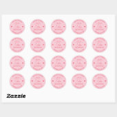 Roze Retro 70s Wedding Toss me Confetti Favor Ronde Sticker (Vel)