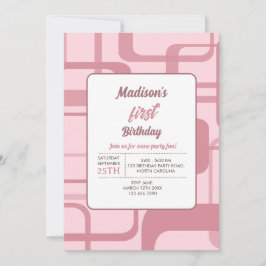 Roze retro Abstract patroon Kaart