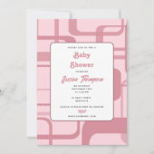 Roze retro Abstract patroon Kaart (Voorkant)