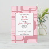 Roze retro Abstract patroon Kaart (Staand voorkant)