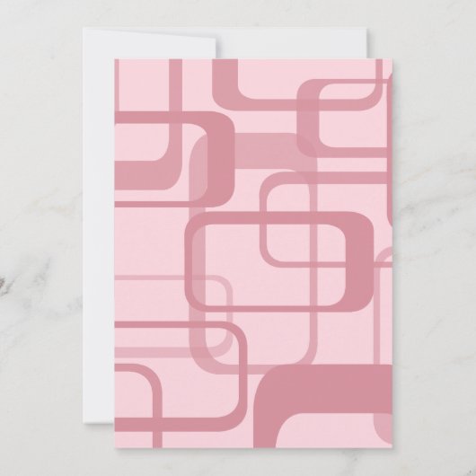 Roze retro Abstract patroon Kaart (Achterkant)