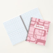 Roze retro Abstract patroon Notitieboek (Binnen)
