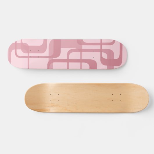 Roze retro Abstract patroon Persoonlijk Skateboard (Horizontaal)