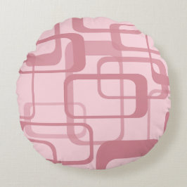 Roze retro Abstract patroon Rond Kussen