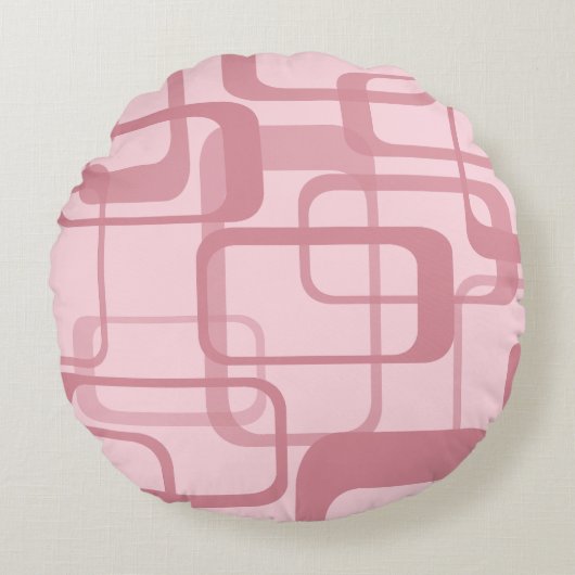 Roze retro Abstract patroon Rond Kussen (Voorkant)