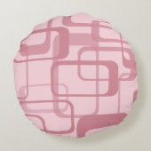 Roze retro Abstract patroon Rond Kussen (Achterkant)