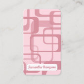 Roze retro Abstract patroon Visitekaartje (Voorkant)