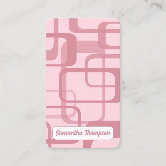 Roze retro Abstract patroon Visitekaartje (Voorkant)